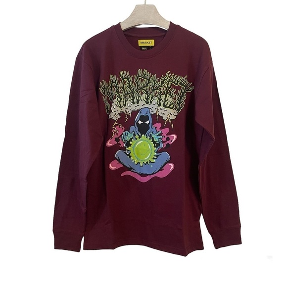 Market T-Shirt Long Sleeves Small The Alchemist Burgundy - Picture 1 of 10